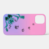 ピンクの虹に花と蝶のハート Case-Mate iPhoneケース (裏面 (横))