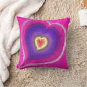 ピンクの虹のハートの枕 クッション (ブランケット)