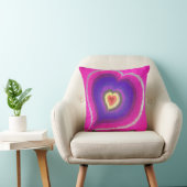 ピンクの虹のハートの枕 クッション (椅子)