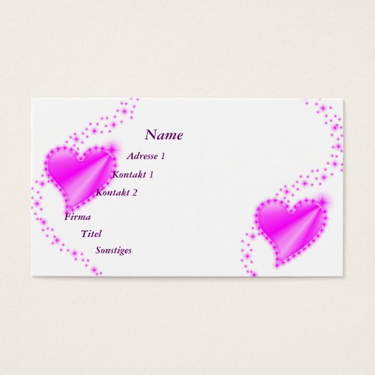 ピンクの虹のハート（星あり） (正面)