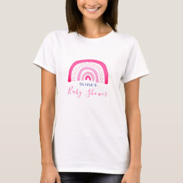 ピンクの虹のベビーシャワー Tシャツ