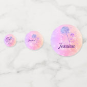 ピンクの虹の妖精が輝く13歳の誕生日 コンフェッティ (裏面)