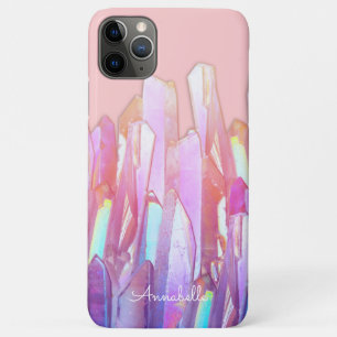 ピンクの虹の結晶 iPhone 11 PRO MAXケース