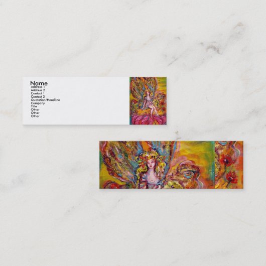 ピンクの虹彩の花の妖精ファンタジー スキニー名刺 (正面/裏面)