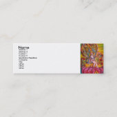 ピンクの虹彩の花の妖精ファンタジー スキニー名刺 (正面)