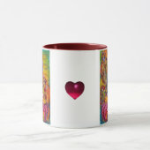 ピンクの虹彩の花の妖精ファンタジー マグカップ (中央)