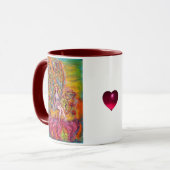 ピンクの虹彩の花の妖精ファンタジー マグカップ (正面左)