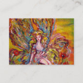 ピンクの虹彩の花の妖精ファンタジー 名刺 (裏面)