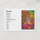 ピンクの虹彩の花の妖精ファンタジー 名刺 (正面)