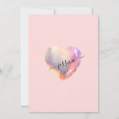 ピンクの虹彩ホイルハートバルーンキンセアニエラ 招待状 (裏面)