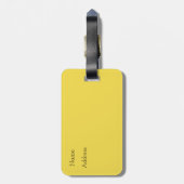 ピンクの虹色の髪のユニコーンの黄色い荷物タグ ラゲッジタグ (裏面縦)