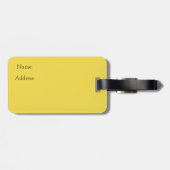ピンクの虹色の髪のユニコーンの黄色い荷物タグ ラゲッジタグ (裏面横)