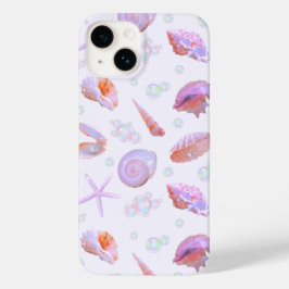 ピンクの虹色メルメイドコアの貝パールY2K Case-Mate iPhone 14ケース