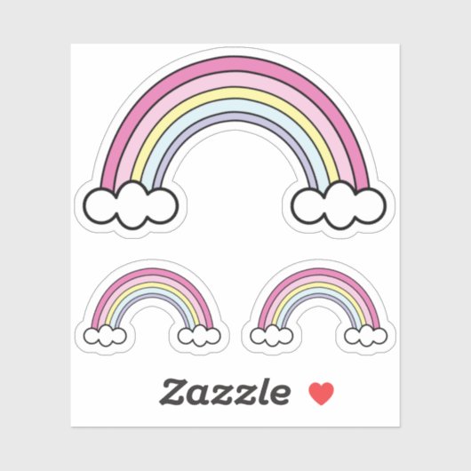 ピンクの虹 シール (シート)