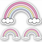 ピンクの虹 シール (正面)