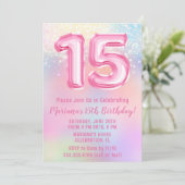 ピンクの虹 15歳の誕生日 招待状 (スタンド正面)