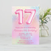 ピンクの虹 17歳の誕生日 招待状 (スタンド正面)