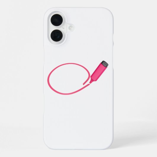 ピンクの蛍光ペンで描いた円 iPhoneケース (裏面)