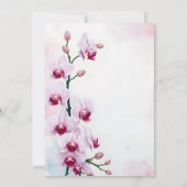 ピンクの蛾のランで飾られたエレガントなフラワーの結婚式 招待状 (裏面)