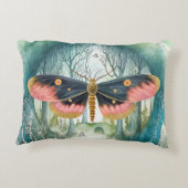 ピンクの蛾の森の夜 アクセントクッション (裏面)