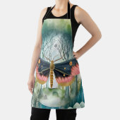 ピンクの蛾の森の夜 エプロン (インサイチュ)