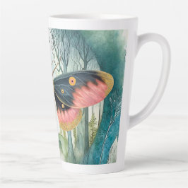 ピンクの蛾の森の夜 カフェラテマグ