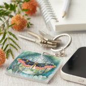 ピンクの蛾の森の夜 キーホルダー (正面右)