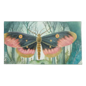 ピンクの蛾の森の夜 枕カバー (裏面)