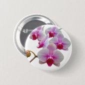 ピンクの蛾の蘭 – ファレノプシス 缶バッジ (正面&裏面)