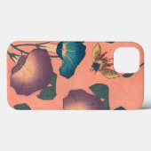 ピンクの蜂と花 葛飾北斎クラシックアート Case-Mate iPhoneケース (裏面 (横))