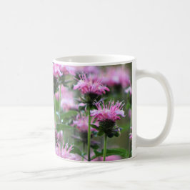 ピンクの蜂香油、Monarda コーヒーマグカップ