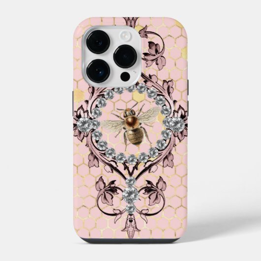 ピンクの蜂 iPhoneケース (裏面)