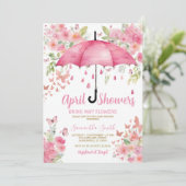 ピンクの蝶々 四月の雨が五月の花を咲かせる 招待状 (スタンド正面)