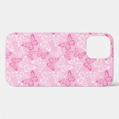 ピンクの蝶々 Case-Mate iPhoneケース (裏面 (横))