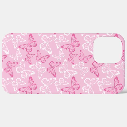 ピンクの蝶々 Case-Mate iPhoneケース (裏面 (横))