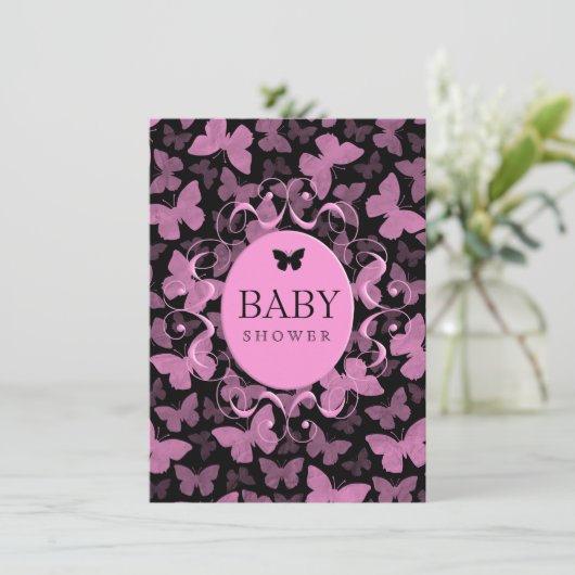 ピンクの蝶が黒に 招待状 (スタンド正面)