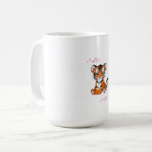 🐯ピンクの蝶とベビータイガーアート - コーヒーマグカップ (正面左)