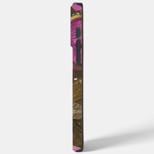 ピンクの蝶と花の名パーソナライズされた前 Case-Mate iPhoneケース (裏面 / 左)