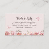 ピンクの蝶と花園のベビー エンクロージャーカード (正面)