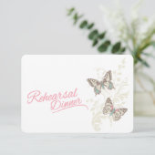 ピンクの蝶のウェディング リハーサル ディナー招待状 招待状 (スタンド正面)