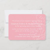 ピンクの蝶のウェディング リハーサル ディナー招待状 招待状 (裏面)