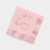 ピンクの蝶のキンセアニエラ 箔ナプキン (左)