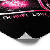 ピンクの蝶のクロス信仰ホープ乳癌を愛する ポスター (角)