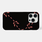 ピンクの蝶のスマホケース iPhoneケース (裏面横)