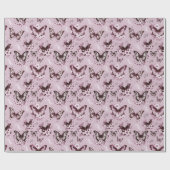 ピンクの蝶のパターンの贈り物 ラッピングペーパー (フラット)