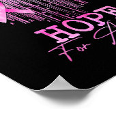 ピンクの蝶の乳がんの治療を期待する ポスター (角)