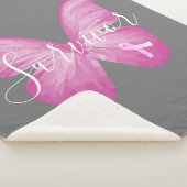 ピンクの蝶の乳がんを克服した人 シェルパブランケット (3/4)