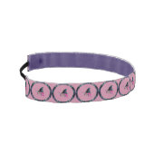 ピンクの蝶の円のパターンのヘッドバンド アスレチックヘッドバンド (左)