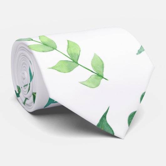 ピンクの蝶の植物緑の水色 ネクタイ (ロール)