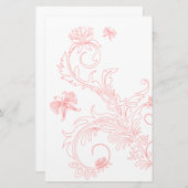 ピンクの蝶の渦巻き 便箋 (正面/裏面)